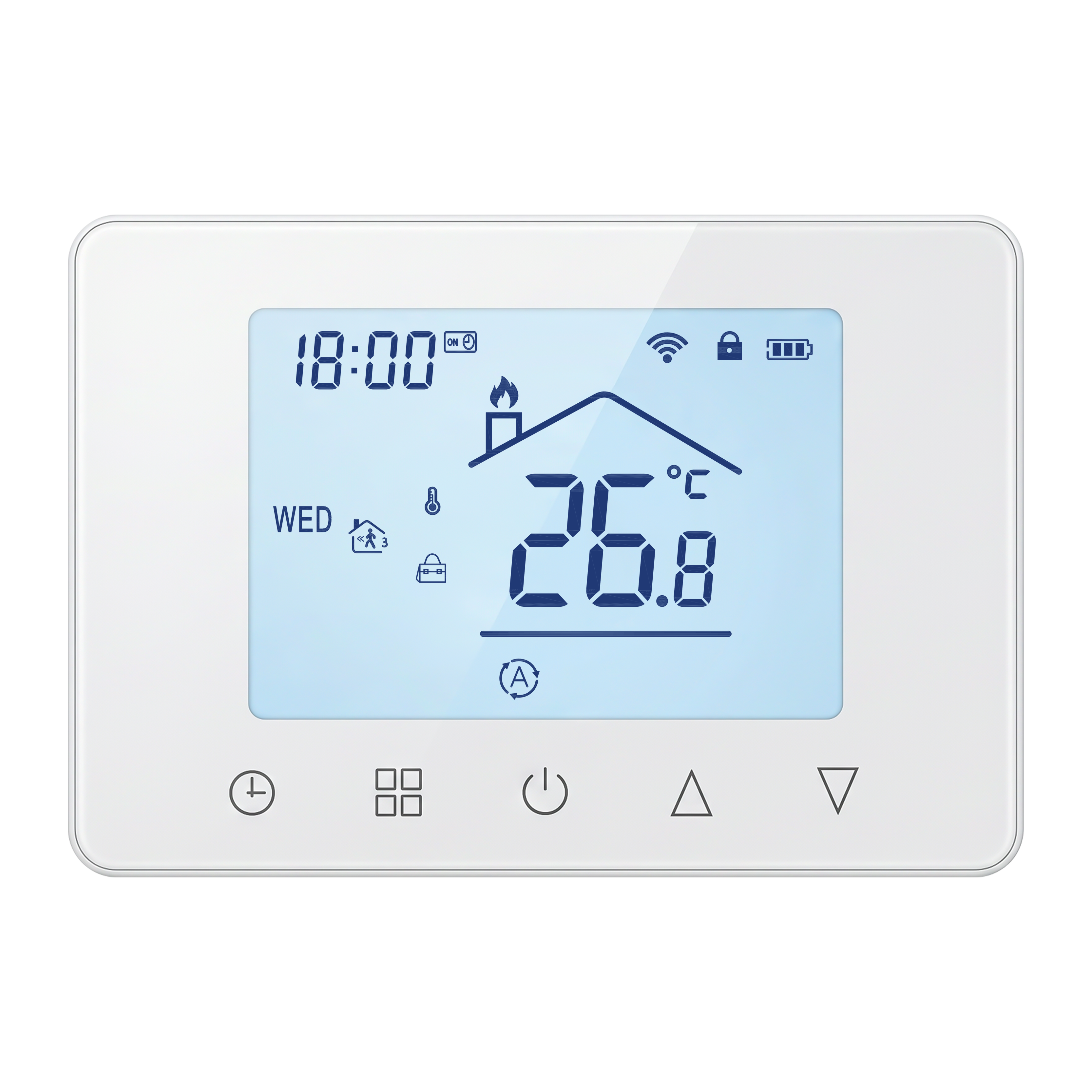 BG12-WIFI Large LCD Screen Battery/USB Power Supply Gas Boiler Wifi Thermostat